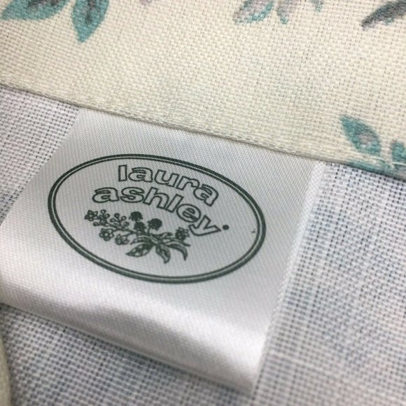 Laura Ashley Belvedere Peacock 4 Window Curtain Panels 2 Sets Blue Turquoise 84" - Picture 11 of 12